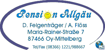 Maria-Rainer-Str.7 -87466Oy-Mittelberg -Tel(08366)1221 -Fax988667